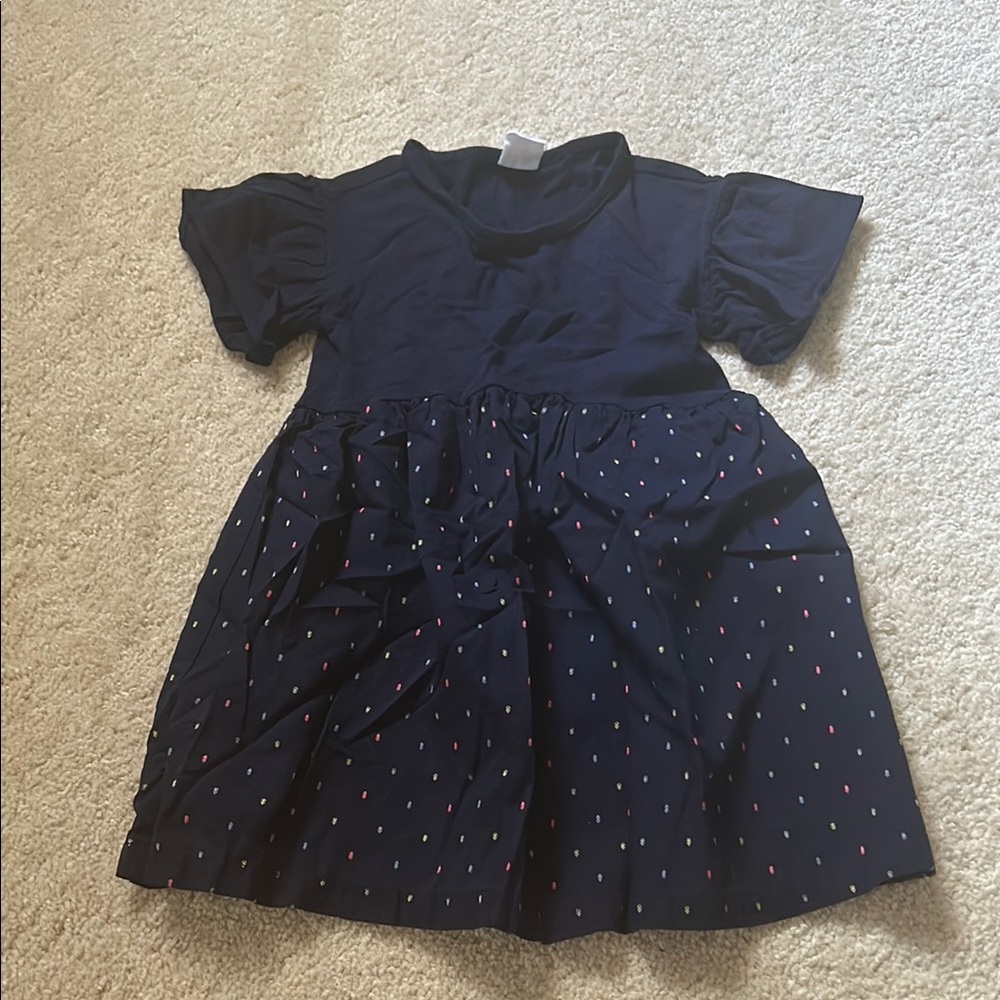 GAP Blue Casual Sundress with Puff Sleeves and Peter Pan Collar